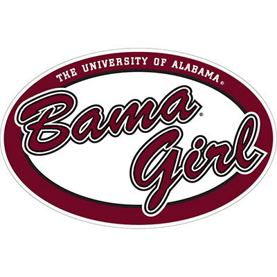    Oval Bama Girl Red Decal
