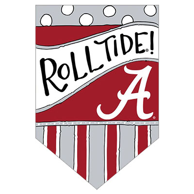 Alabama Roll Tide With Script A Polka Dot Garden Flag - Double Sided