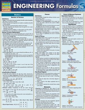 Engineering Formulas Study Aid (SKU 12728800101)