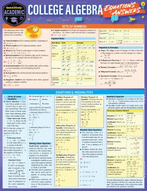 College Algebra Equations And Answers Study Aid