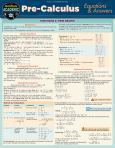 Pre-Calculus Equations And Answers Study Aid