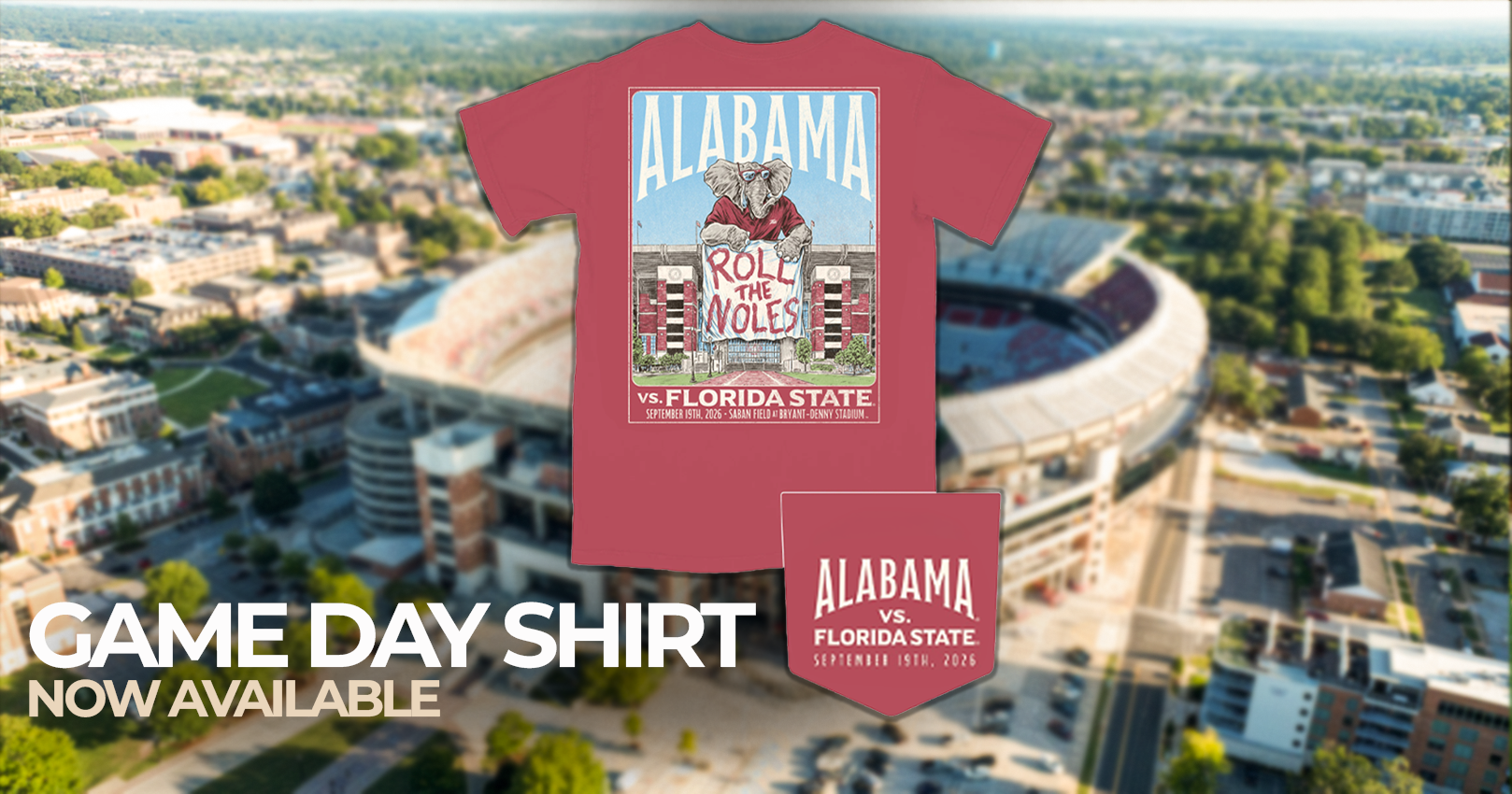 Gameday Shirts Now Available For September 19th Bama vs. FSU Game!