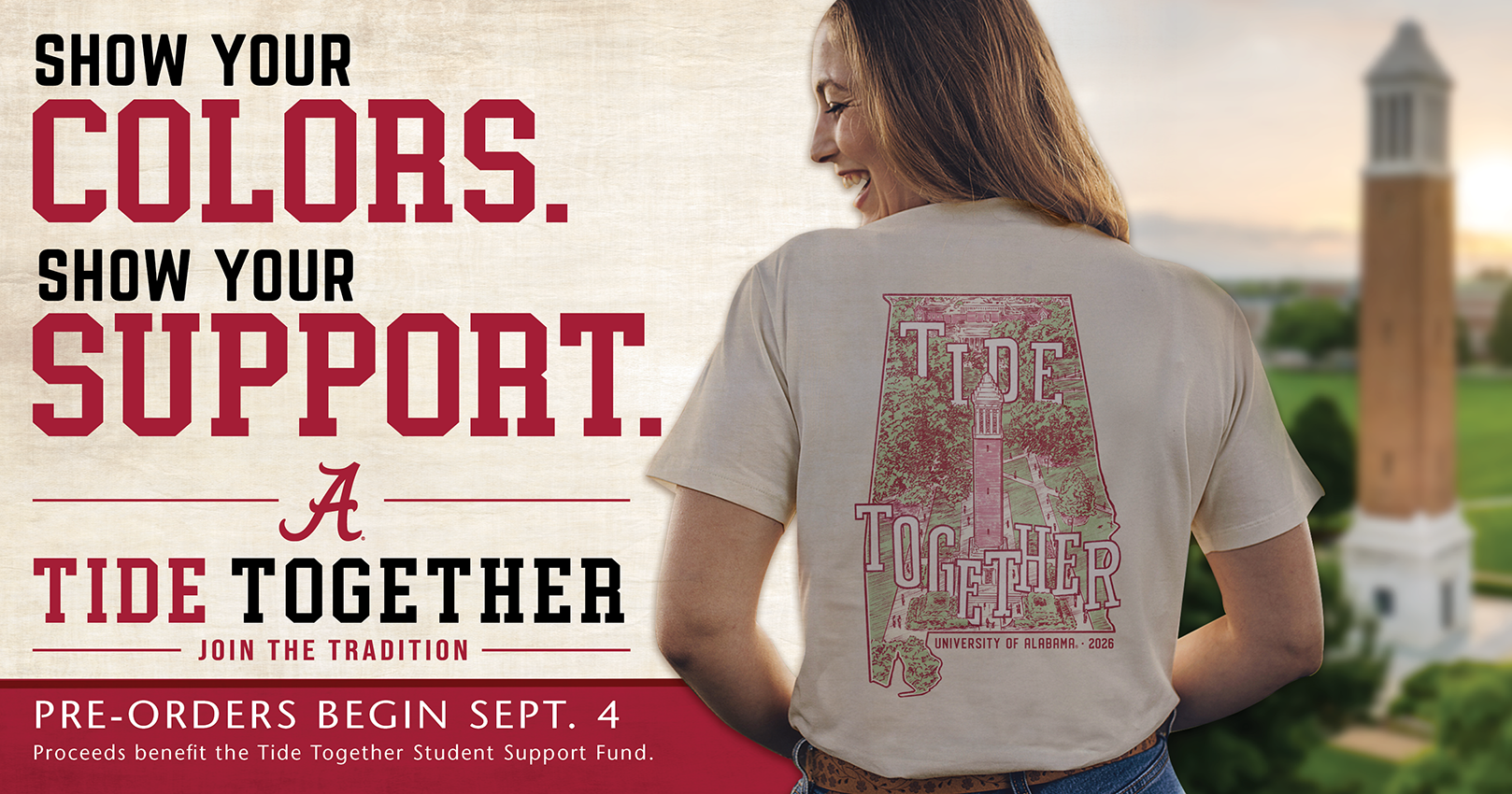 The Inaugural Tide Together T-Shirt - Supporting Alabama Students!