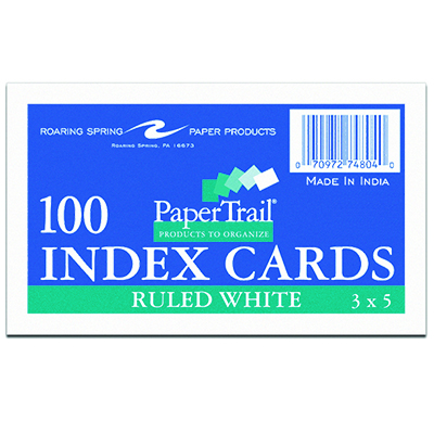 Index Card 3 X 5 Ruled (SKU 10322413213)