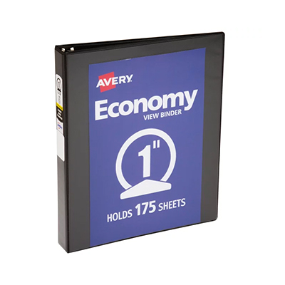 Binder 1" Black Economy View Round Ring