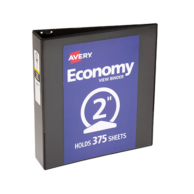 Binder 2" Black Economy View Round Ring