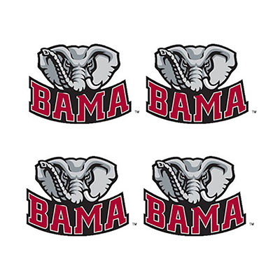 Tattoos Game Face Bama Elephant Head - Set Of 4