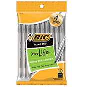 Bic Round Stic Med Black 10Pk