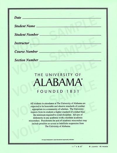 EXAM BOOKLET (Blue Book) - main view