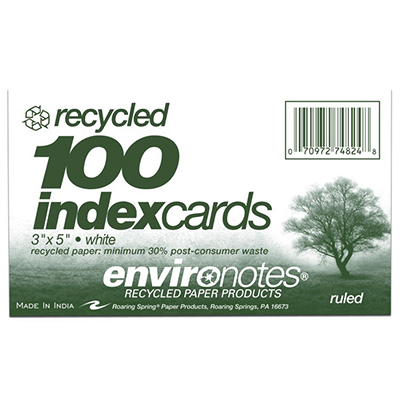Index Card 3 X 5  Ruled Recycled
