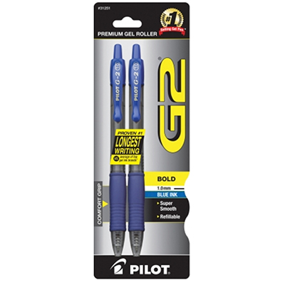 Pen G2 Bold Blue 2 Pack