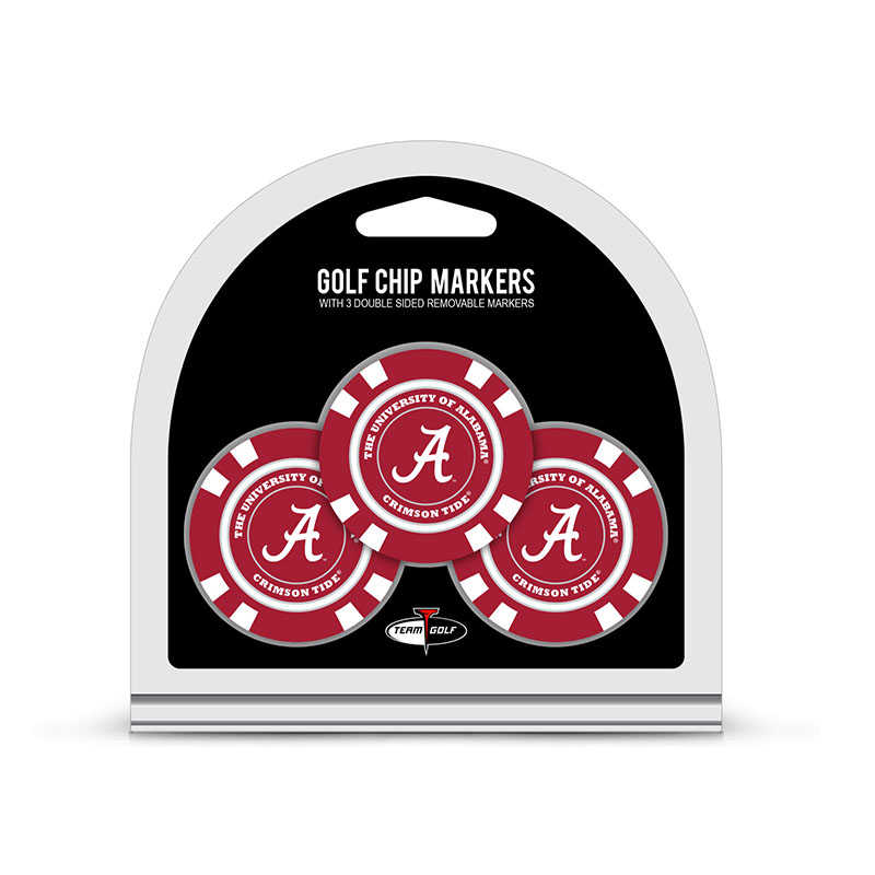 Alabama Golf Poker Chip Ball Marker 3 Pack