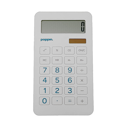 Poppin Calculator White & Pool Blue