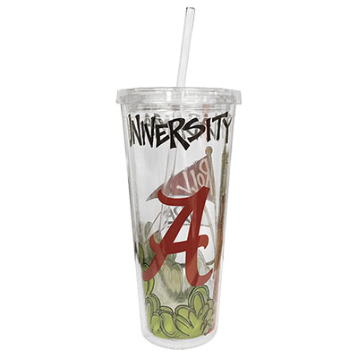 ALABAMA DENNY CHIMES TUMBLER WITH LID & STRAW