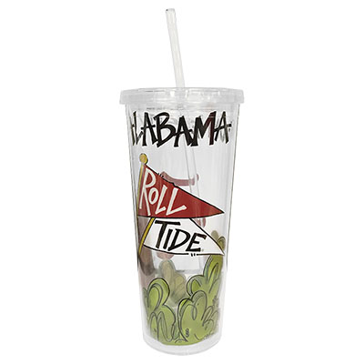 ALABAMA DENNY CHIMES TUMBLER WITH LID & STRAW