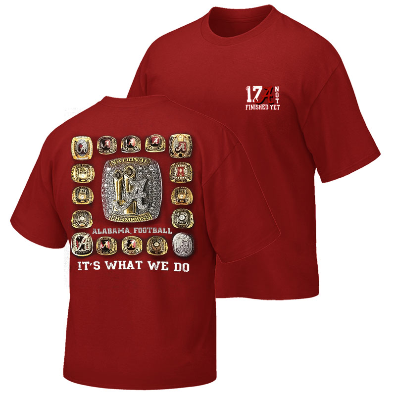 T-Shirt Alabama 17 Championship Rings 