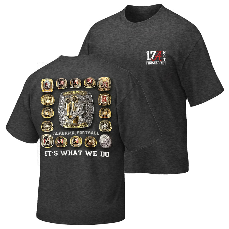 T-Shirt Alabama 17 Championship Rings 