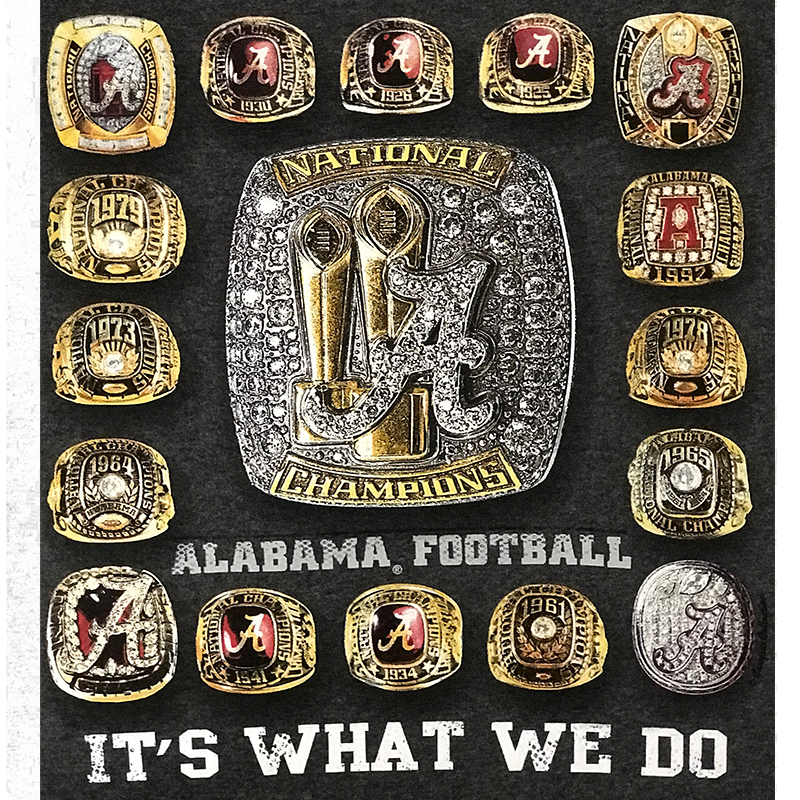 alabama national championship rings