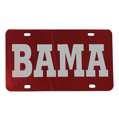 Mirrored Bama Car Tag