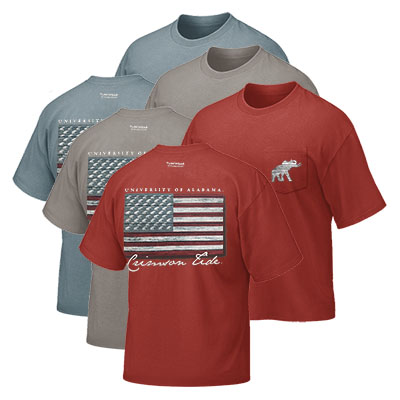 University Of Alabama Crimson Tide Distressed American Flag T-Shirt