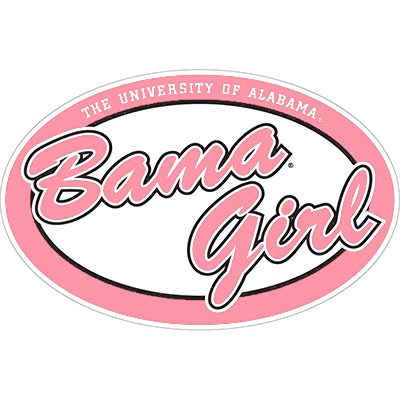    Oval Bama Girl Pink Decal