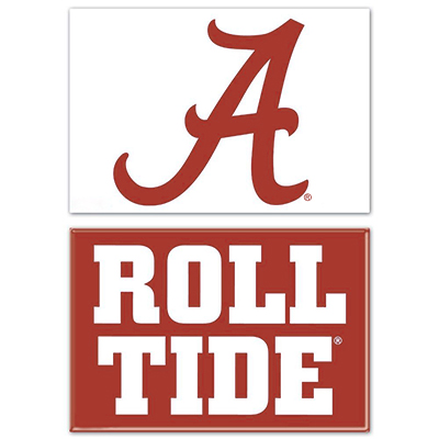 Roll Tide And Script A Rectangle Magnet