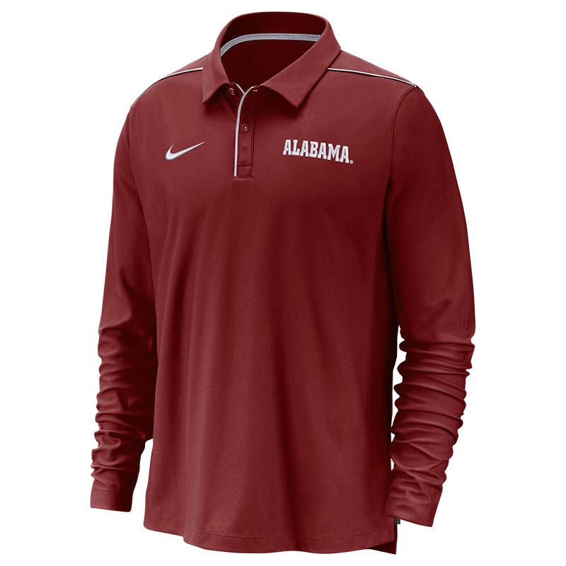 Alabama Nike Men's UV Long Sleeve Team Issue Polo | University of ...