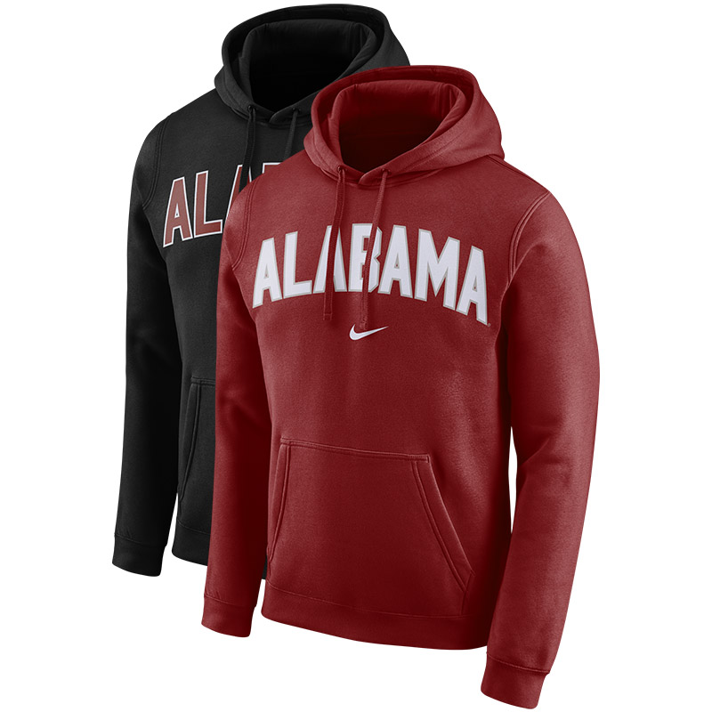 Alabama Nike Men's Pullover Fleece Hoodie Club Arch (SKU 13256609158)