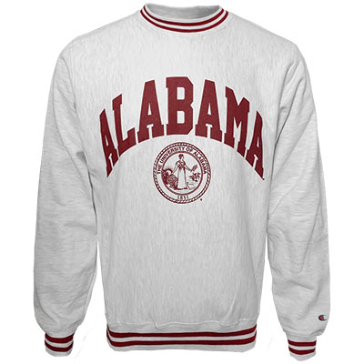Alabama Men's Reverse Weave Yarn Dye Rib Crew