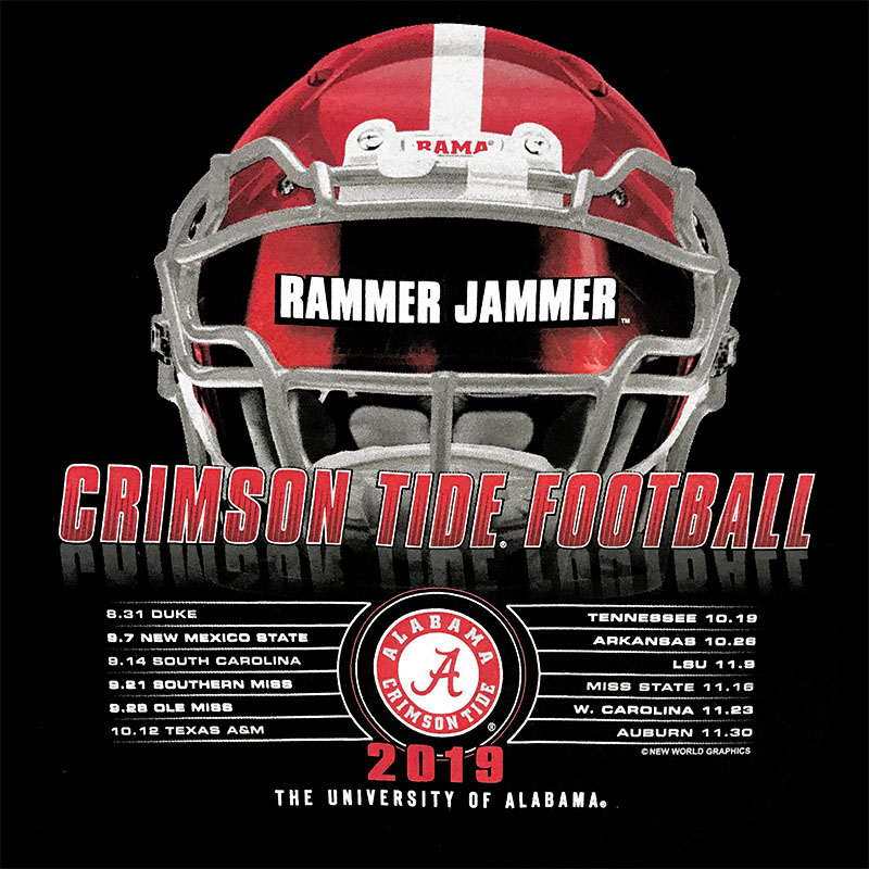 Alabama 2019 Football Schedule T Shirt