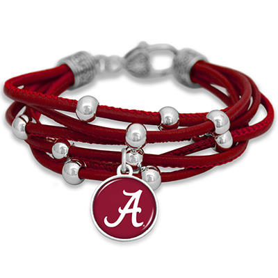 Alabama Multiline Leather Wrap Bracelet
