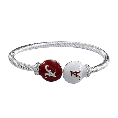 Alabama Crimson Tide Multi Charm Love Football Red Silver Necklace Jewelry UA 