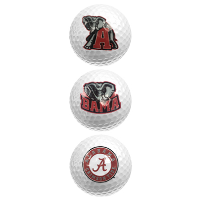 Alabama Set Of Three Golf Balls