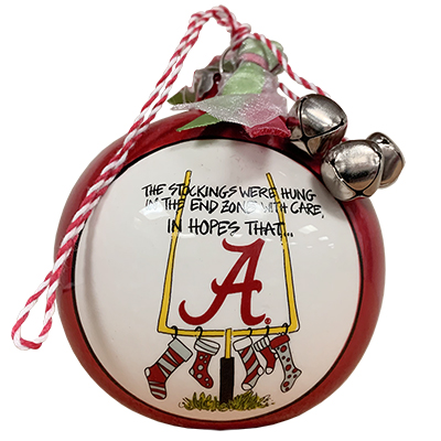 Alabama Stockings By Chimney Ornament With Ribbon And Gift Box