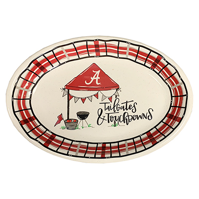 Alabama Oval Melamine Tailgates And Touchdowns Platter