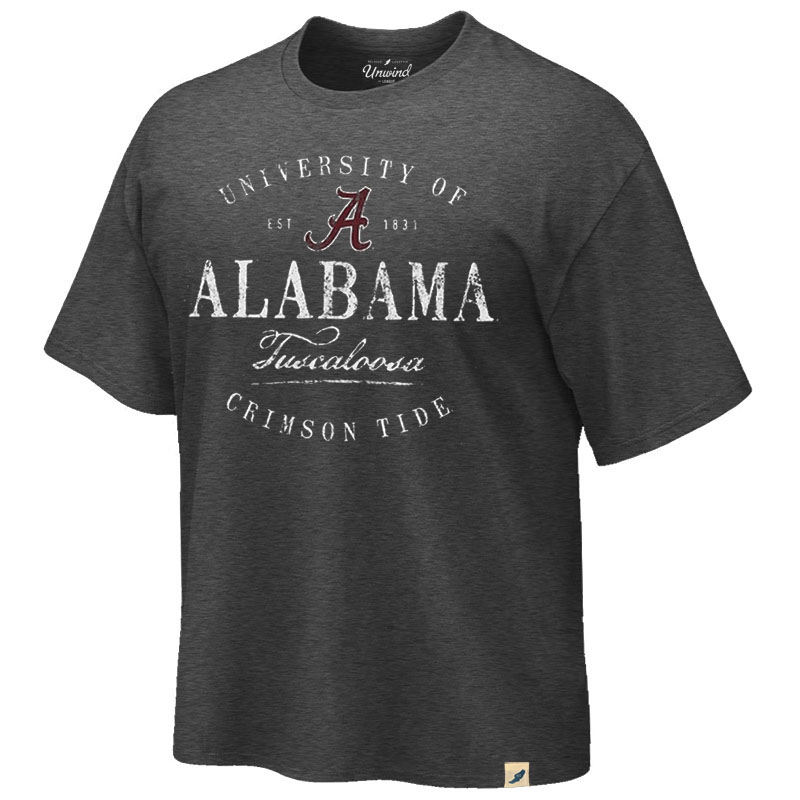 The University Of Alabama Crimson Tide Script A Burnout Crewneck T-Shirt