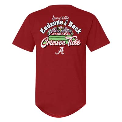 ALABAMA CRIMSON TIDE LOVE YOU TO THE END ZONE AND BACK T-SHIRT