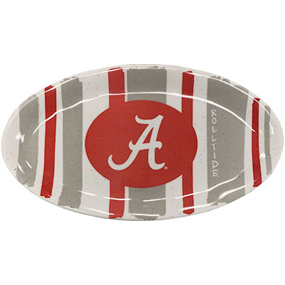 Roll Tide Script A With Stripes Oval Melamine Platter