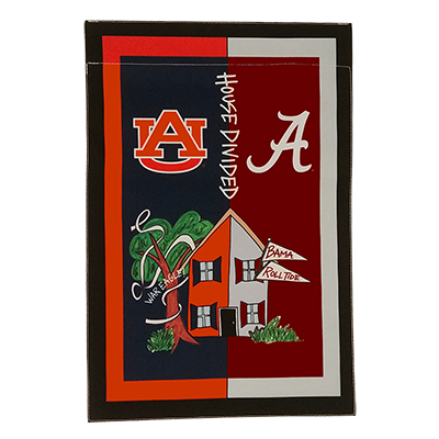 Alabama Auburn House Divided Garden Flag - Double Sided