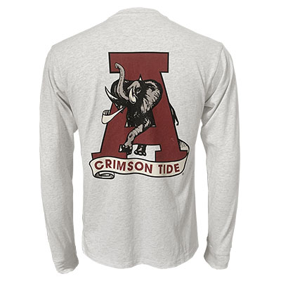 VAULT LOGO ALL AMERICAN UNIVERSITY OF ALABAMA LONG SLEEVE POCKET T-SHIRT