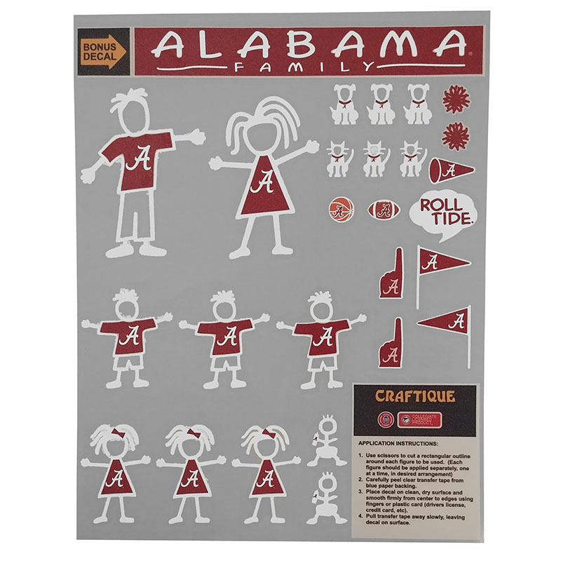 Alabama Family Decal Sheet