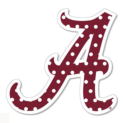    Alabama Script A Polka Dot Decal