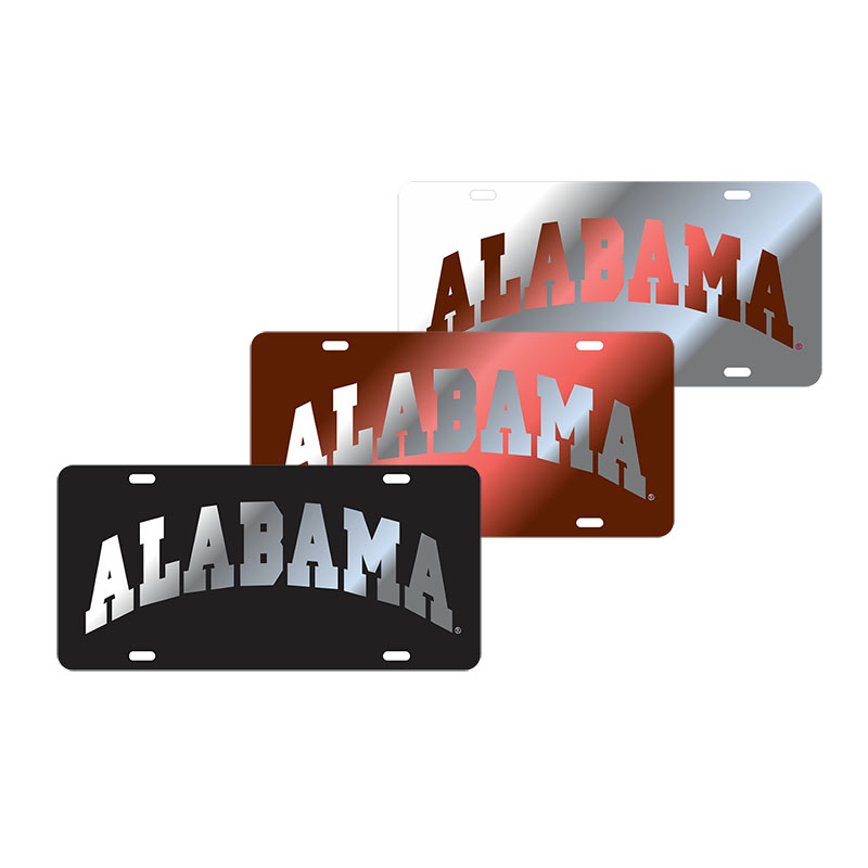 Alabama Arched Laser Cut Inlaid Mirror Tag (SKU 1347373039)