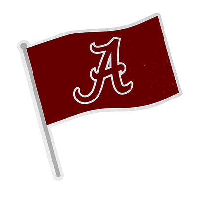    Alabama Car Flag With Script A Decal