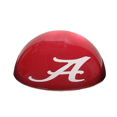 ALABAMA SCRIPT A DOMED GLASS PAPERWEIGHT
