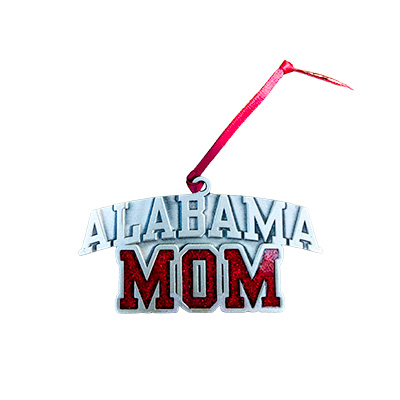 Alabama Pewter Two Sided Mom Ornament With Circle Logo On Back - main view