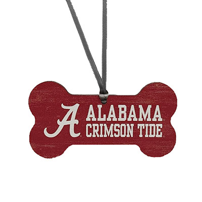 Alabama  Crimson Tide Dog Bone Wood Ornament