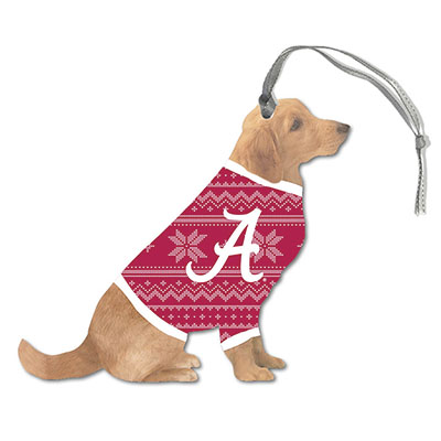 Alabama Nordic Dog Sweater Flat Wood Ornament