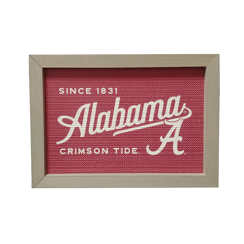 Alabama Crimson Tide Since 1831 Wood Framed Crosshatch Art