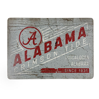 Alabama Crimson Tide Striped Wood Magnet